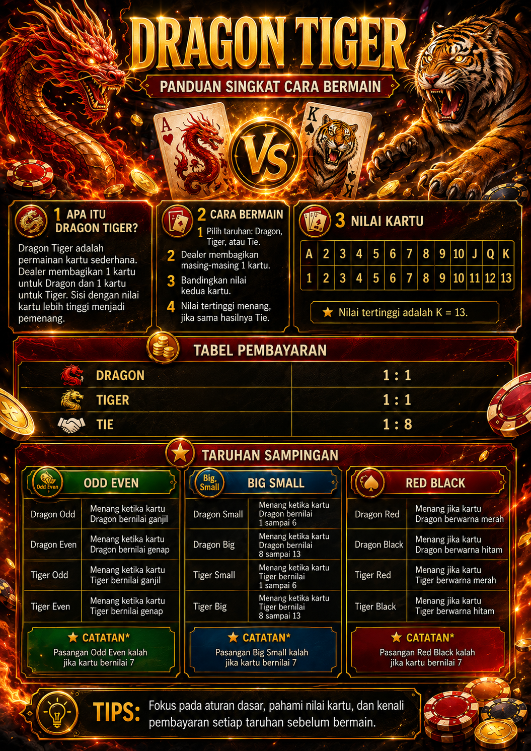 panduan bermain dragon tiger dan hadiah kemenangan